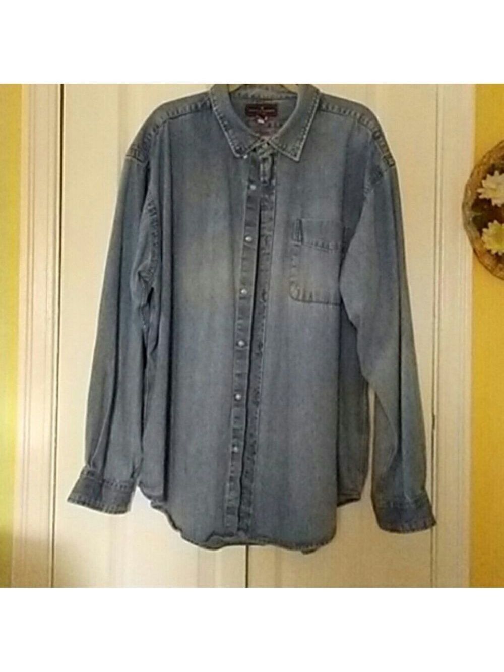  Steve & Barry's Faded Blue Jean Men Shirt Size XXL
